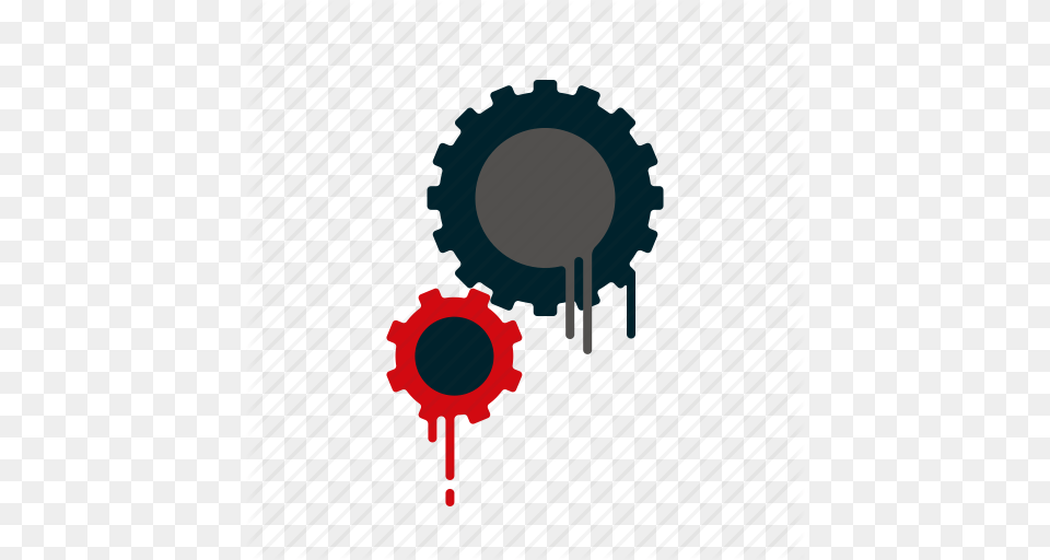 Blood Cogs Dripping Gears Liquid Melting Settings Icon Png Image