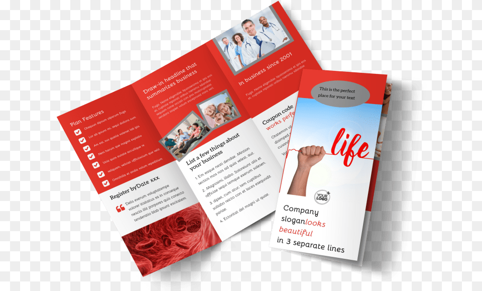 Blood Donation Centers Brochure Template Preview Brochure About Blood Donation, Advertisement, Poster, Person, Baby Free Png