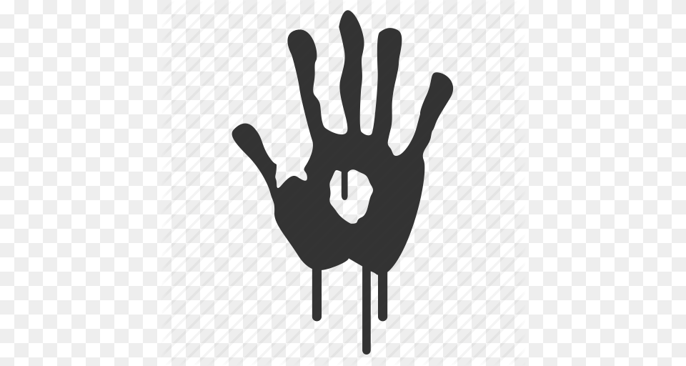 Blood Evidence Halloween Hand Horror Scary Victim Icon, Clothing, Glove, Cutlery, Fork Free Png Download