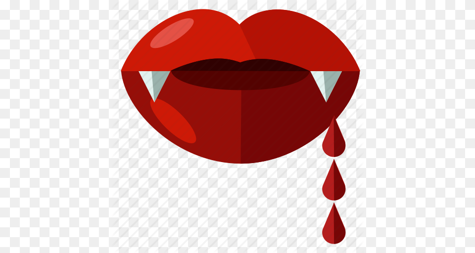 Blood Halloween Monster Mouth Scary Teeth Vampire Icon, Heart Free Transparent Png