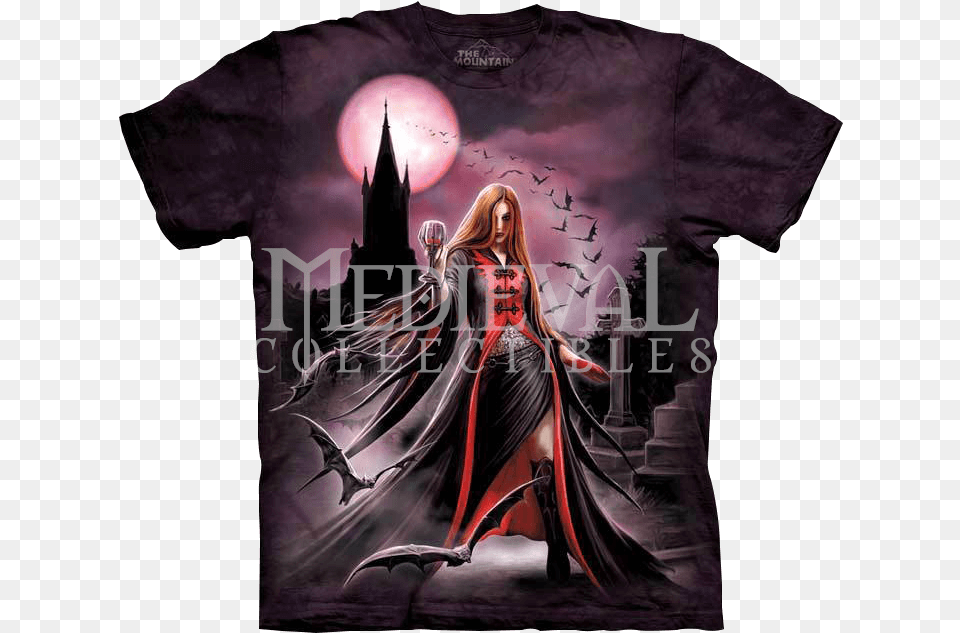 Blood Moon Vampire T Shirt T Shirt Anne Stokes, Fashion, Book, Publication, Person Png Image