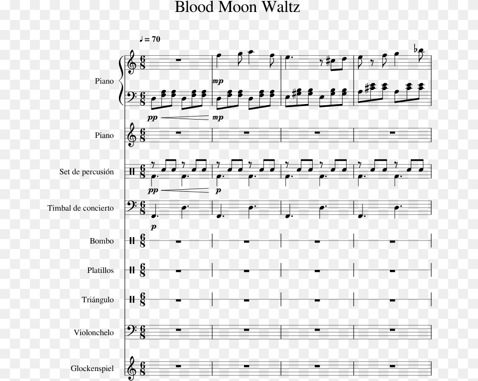 Blood Moon Waltz Partitura, Gray Free Png Download