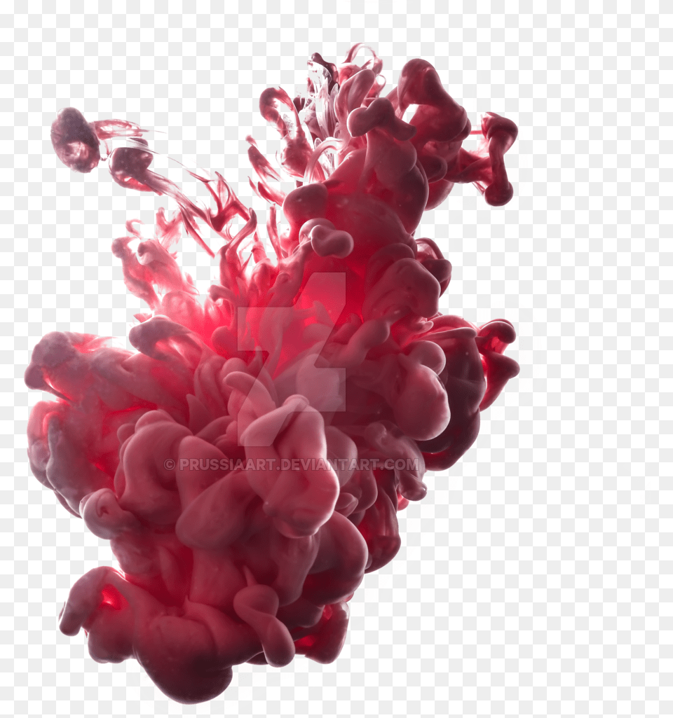 Blood Red Smoke Pic Ink In Water, Flower, Petal, Plant, Food Free Png Download