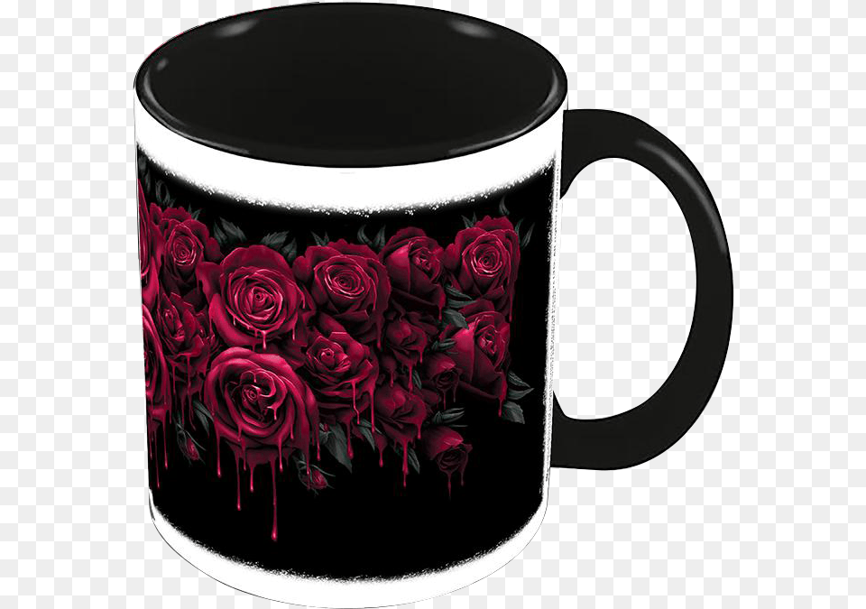 Blood Rose Ceramic Mug, Flower, Plant, Cup, Beverage Free Transparent Png