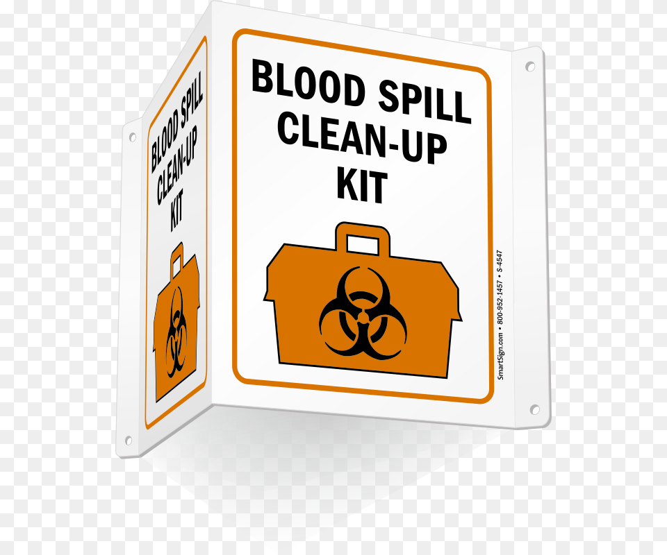 Blood Spill Clean Up Kit Sign Biohazard Spill Kit Signage, Symbol, Box Free Transparent Png