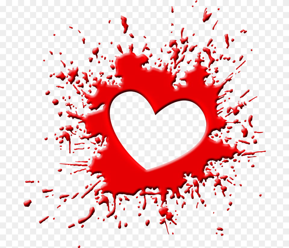 Blood Splash Heart Red Blood Splash Png Image