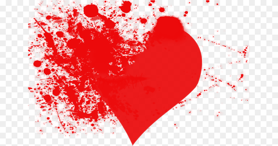 Blood Splatter Heart, Red Free Png