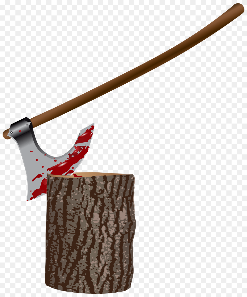 Bloody Axe And Stump Clipart, Plant, Tree, Smoke Pipe, Weapon Free Transparent Png