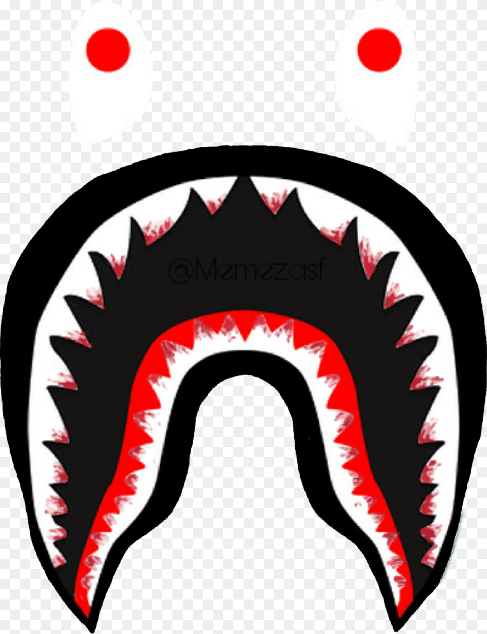 Bloody Bape Logo Teeth Bape Shark Logo, Body Part, Mouth, Person Free Transparent Png