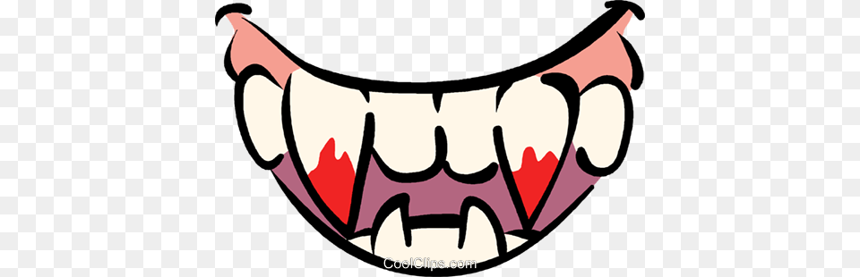 Bloody Fangs Royalty Vector Clip Art Illustration, Body Part, Mouth, Person, Teeth Free Png