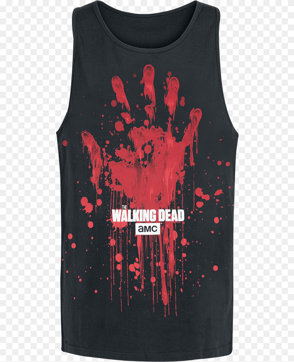 Bloody Handprint Top Tirante Ancho 100 Algodn Artculo Walking Dead, Clothing, Tank Top, T-shirt, Shirt Png Image