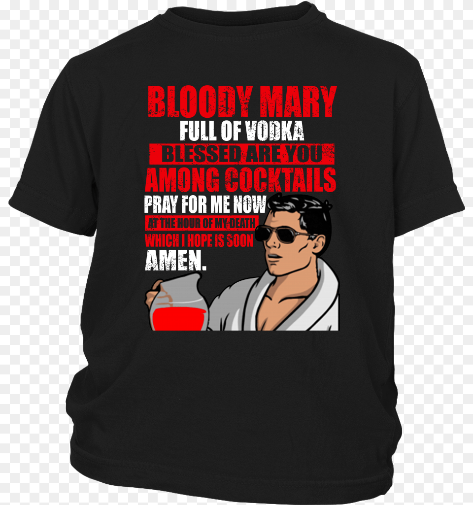 Bloody Mary Full Of Vodka Archer Shirts T Shirt District Shirt, Accessories, Sunglasses, T-shirt, Clothing Free Png