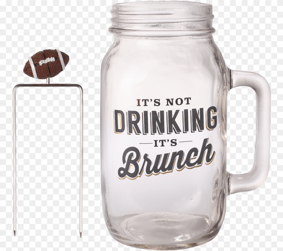 Bloody Mary Mason Jar With Football Skewer Glass Bottle, Cup Png