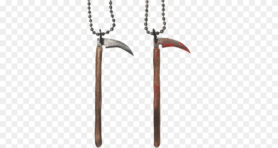 Bloody Reaper Scythe Necklace Scythe Necklace, Sword, Weapon, Device Png