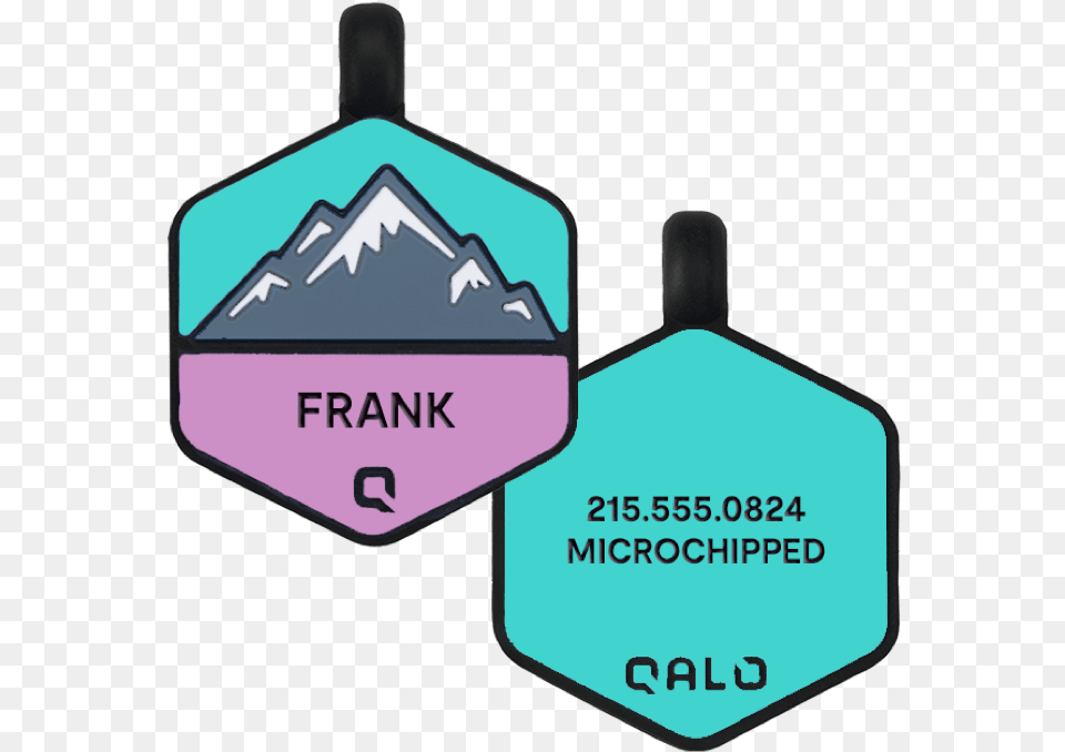 Bloom Mountain Silicone Dog Id Tag Qalo Dog Tags, Sign, Symbol, Road Sign Png