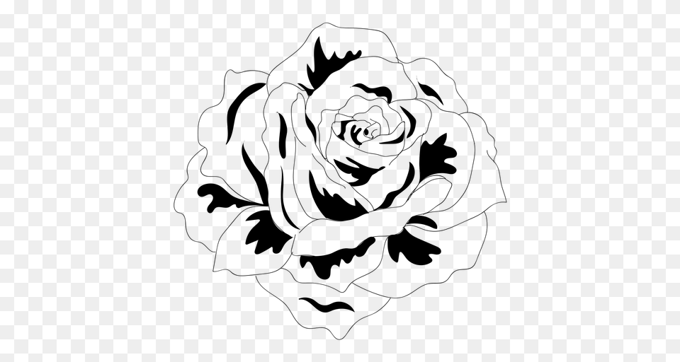 Blooming Rose Head Black Icon, Gray Free Transparent Png