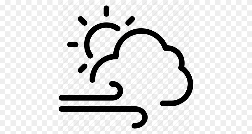 Blow Cloud Gust Sun Weather Wind Icon Png