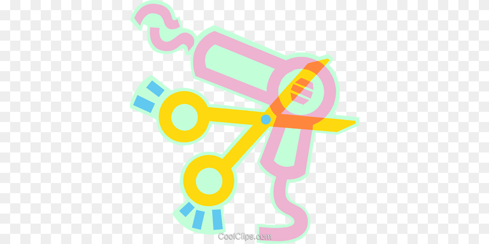Blow Dryer And Scissors Royalty Vector Clip Art Illustration, Dynamite, Toy, Weapon Free Transparent Png