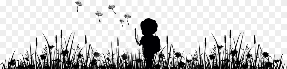 Blowing Dandelion Little Girl Silhouette Blowing Dandelion, Lighting, Racket Free Png Download