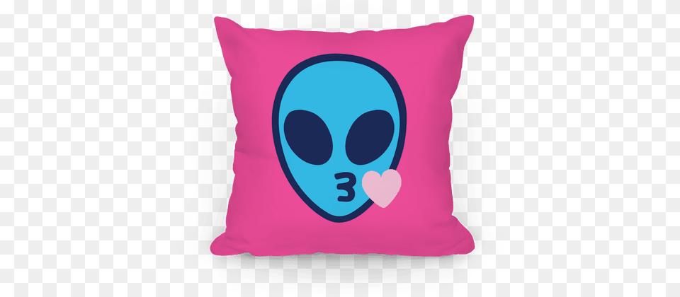 Blowing Kiss Alien Emoji Pillow Alien Pillow, Cushion, Home Decor Png