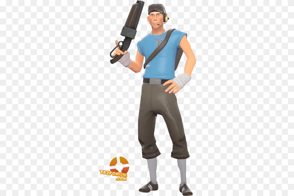 Blu Scout Team Fortress 2 Scout Blue, Clothing, Costume, Person, Weapon Free Png Download