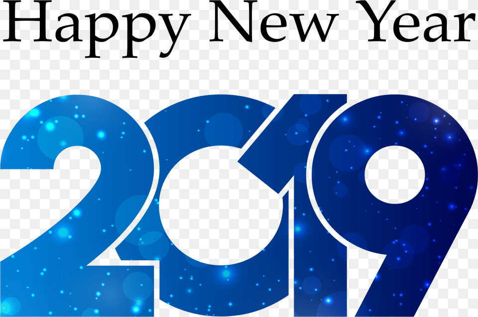 Blue 2019 Design Download Searchpng Happy New Year Blue, Number, Symbol, Text, Disk Free Png