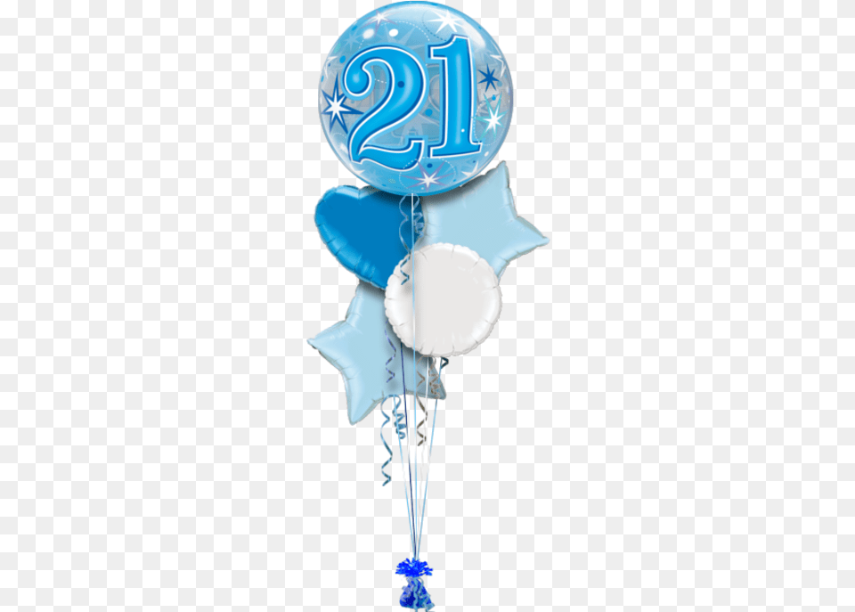 Blue 21st Birthday Bubble Special Age Balloon 22quot Single Bubble 21 Blue Starburst Sparkle Mylar Png Image