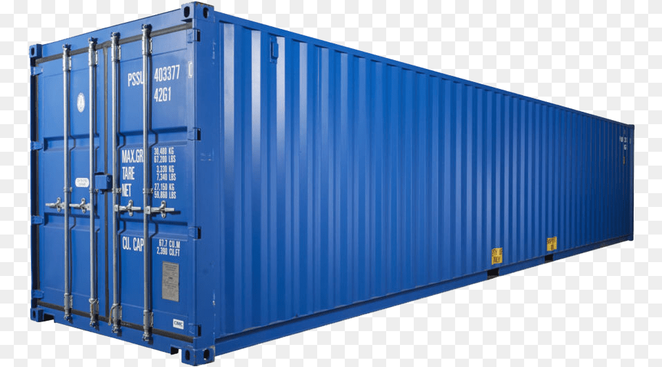 Blue 40ft Container, Shipping Container, Cargo Container Free Png