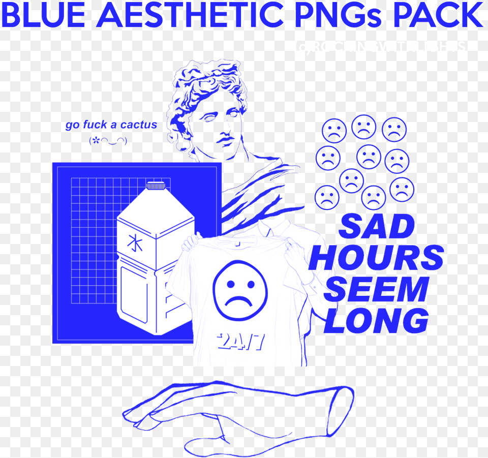 Blue Aesthetic S Blue Aesthetic Pack, Advertisement, Poster, Face, Head Png