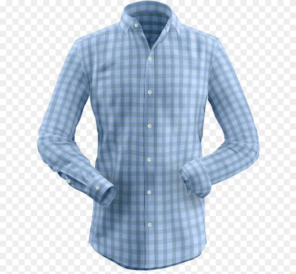 Blue Amp Green Check Shirttitle Blue Amp Green Shirt, Clothing, Dress Shirt, Long Sleeve, Sleeve Free Png Download