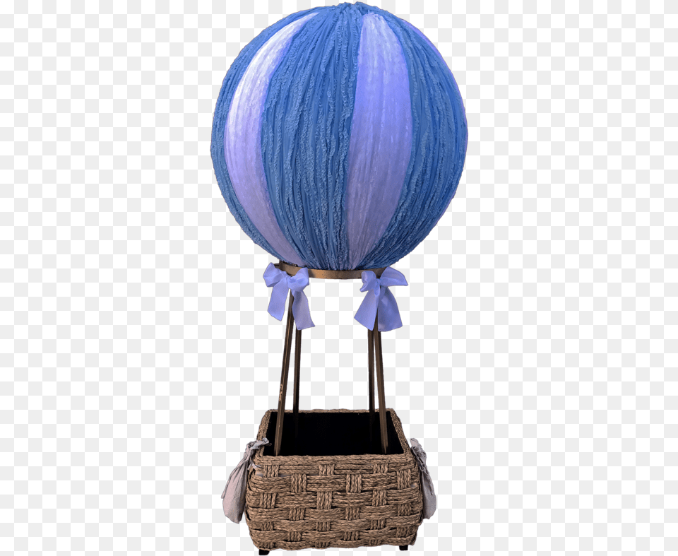 Blue Amp White Hot Air Balloon Blue And White Hot Air Balloon, Basket, Aircraft, Transportation, Vehicle Png Image