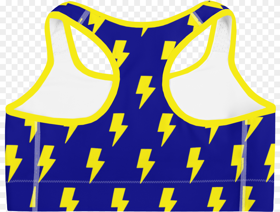 Blue Amp Yellow Lightning Bolts Sports Bra Active Tank, Bib, Person Free Png