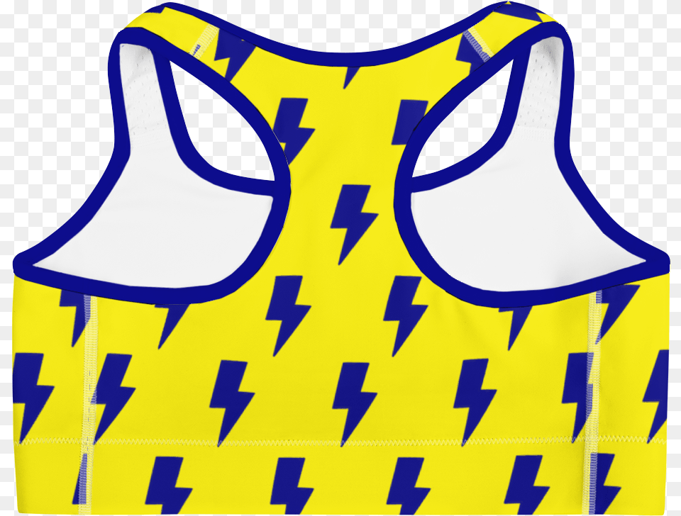 Blue Amp Yellow Lightning Bolts Sports Bra Bahamas Flag Sports Bra, Bib, Person Free Transparent Png