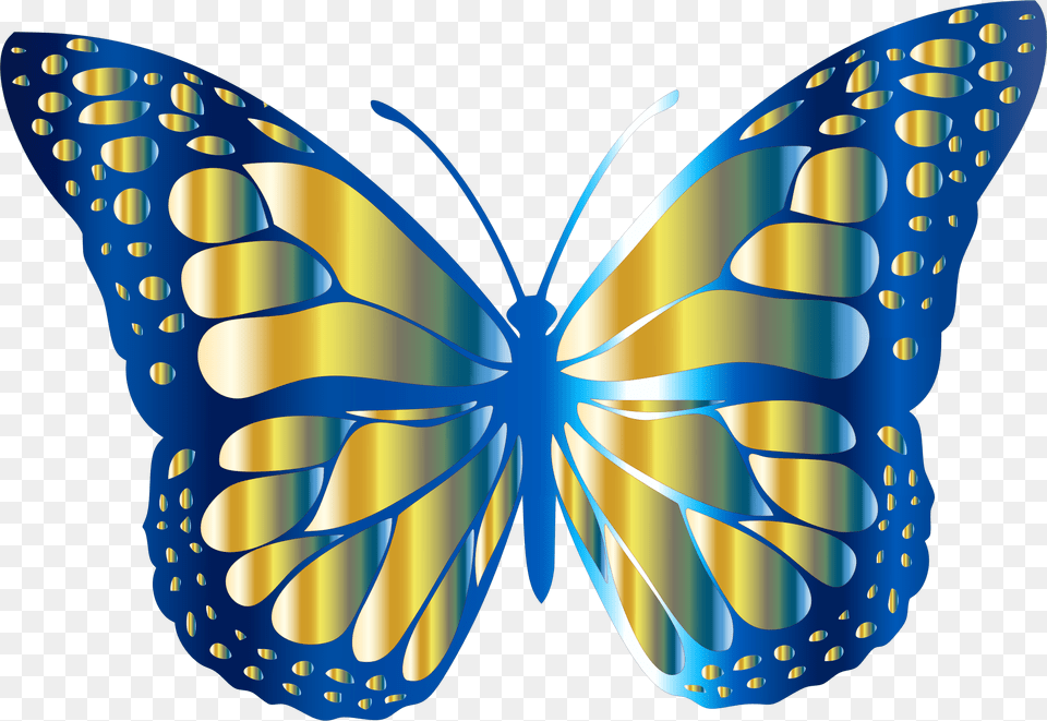 Blue And Gold Monarch Butterfly Vector Files Butterfly Clip Art, Animal, Insect, Invertebrate, Dynamite Png Image