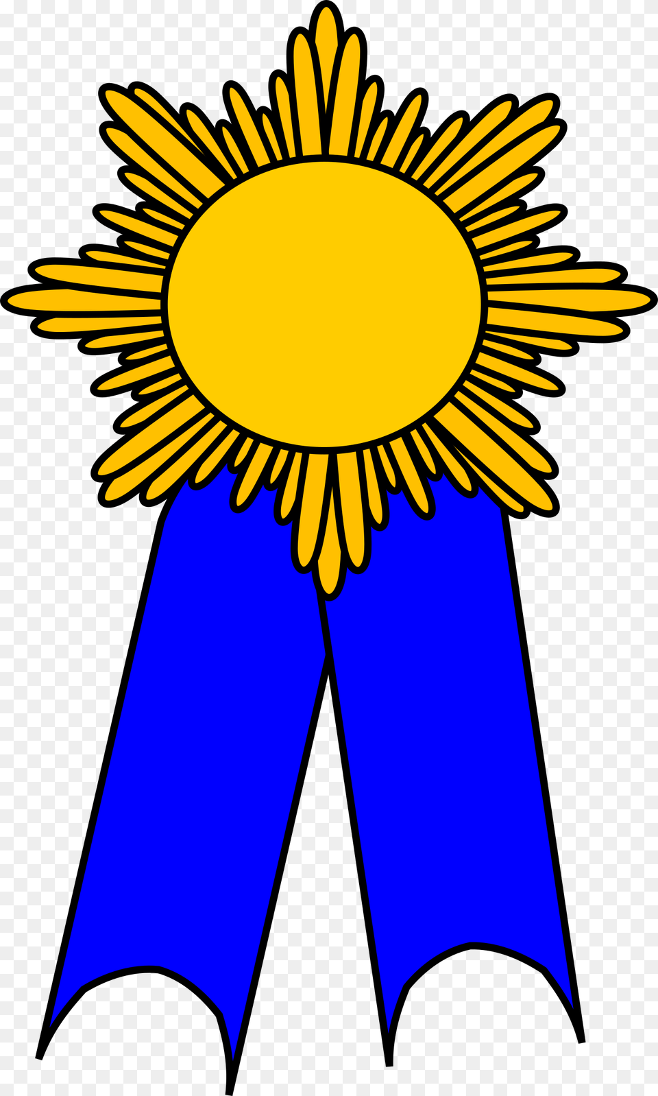 Blue And Gold Prize Ribbon Silver Award Girl Scouts Transparent, Logo, Flower, Plant, Sunflower Free Png
