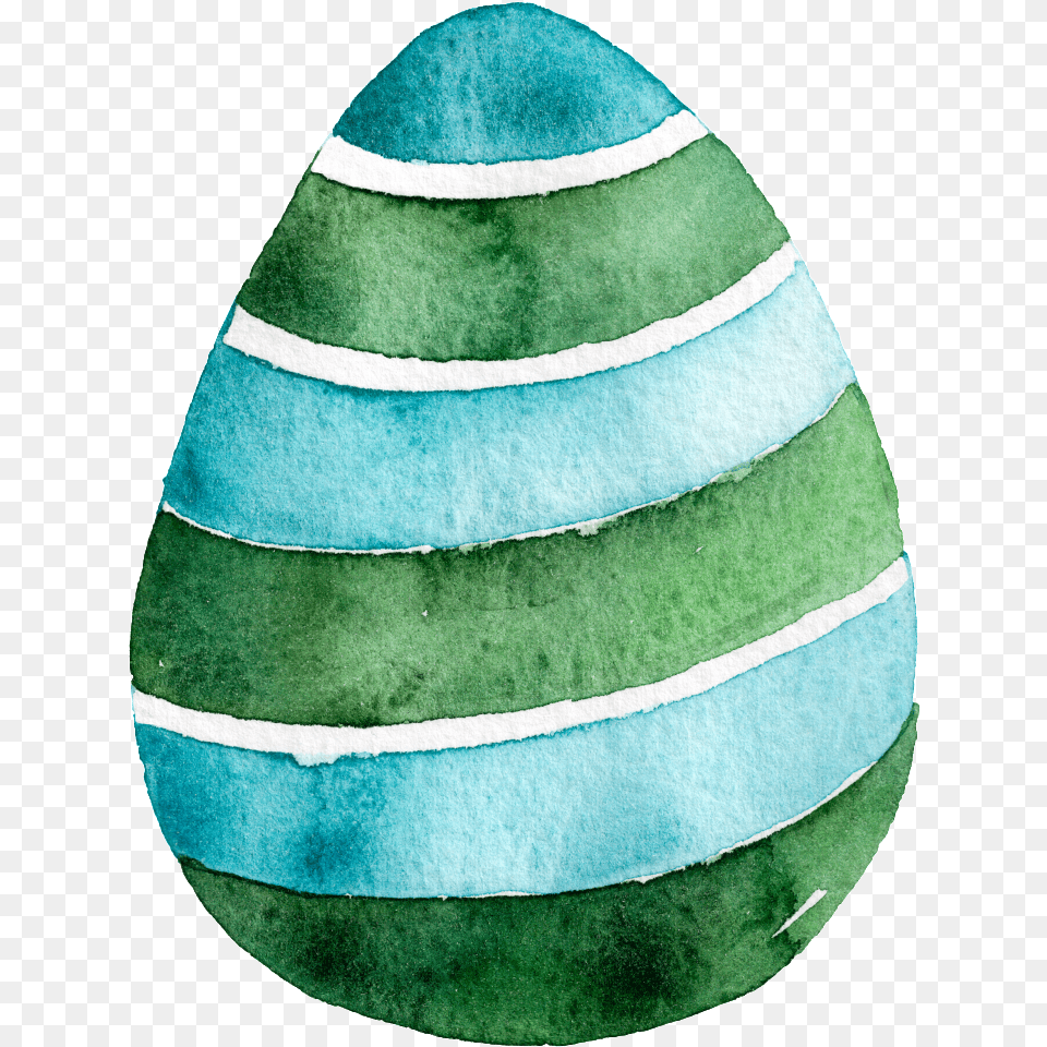 Blue And Green Egg Watercolor Hand Painted Cartoon Clip Art, Food, Easter Egg Png