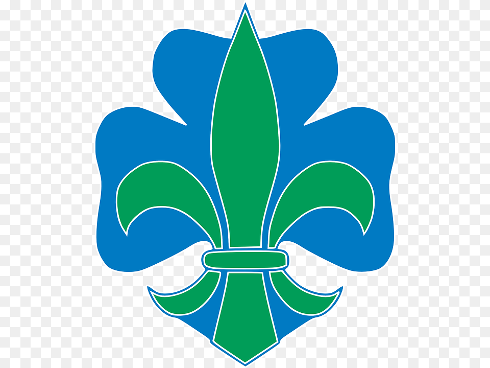 Blue And Green Fleur De Lis, Emblem, Symbol, Animal, Fish Free Png