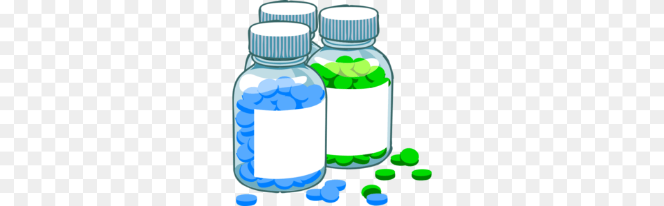 Blue And Green Pill Bottles Clip Art, Medication, Bottle, Shaker Free Transparent Png