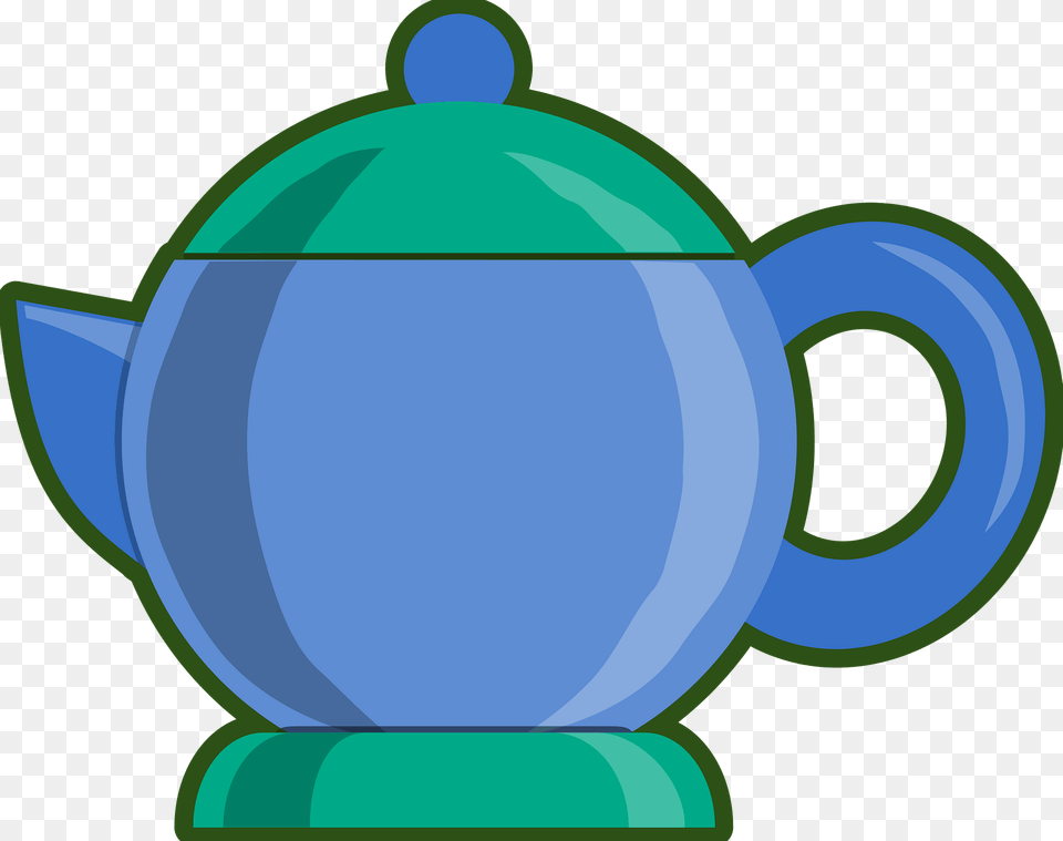 Blue And Green Tea Service Clipart, Cookware, Pot, Pottery, Teapot Png Image