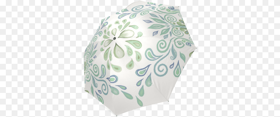 Blue And Green Watercolor Design Foldable Umbrella Umbrella, Canopy, Diaper Png