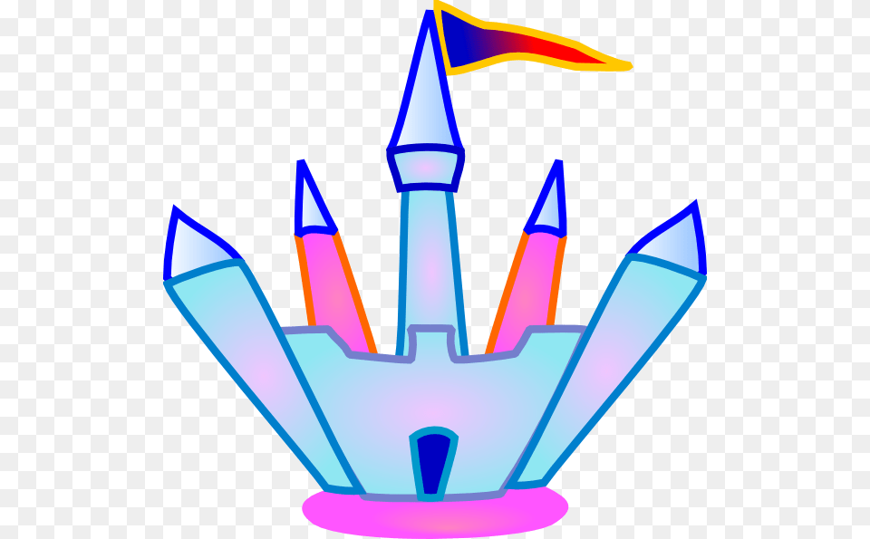 Blue And Pink Crystal Castle Clip Art, Weapon Png