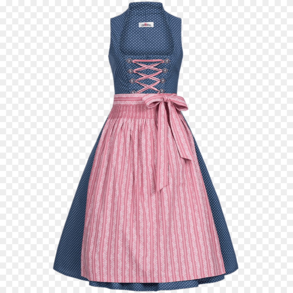 Blue And Pink Dirndl Dress, Clothing, Coat, Apron, Skirt Free Png Download