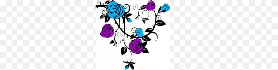Blue And Purple Rose Clip Art, Floral Design, Flower, Graphics, Pattern Free Png Download
