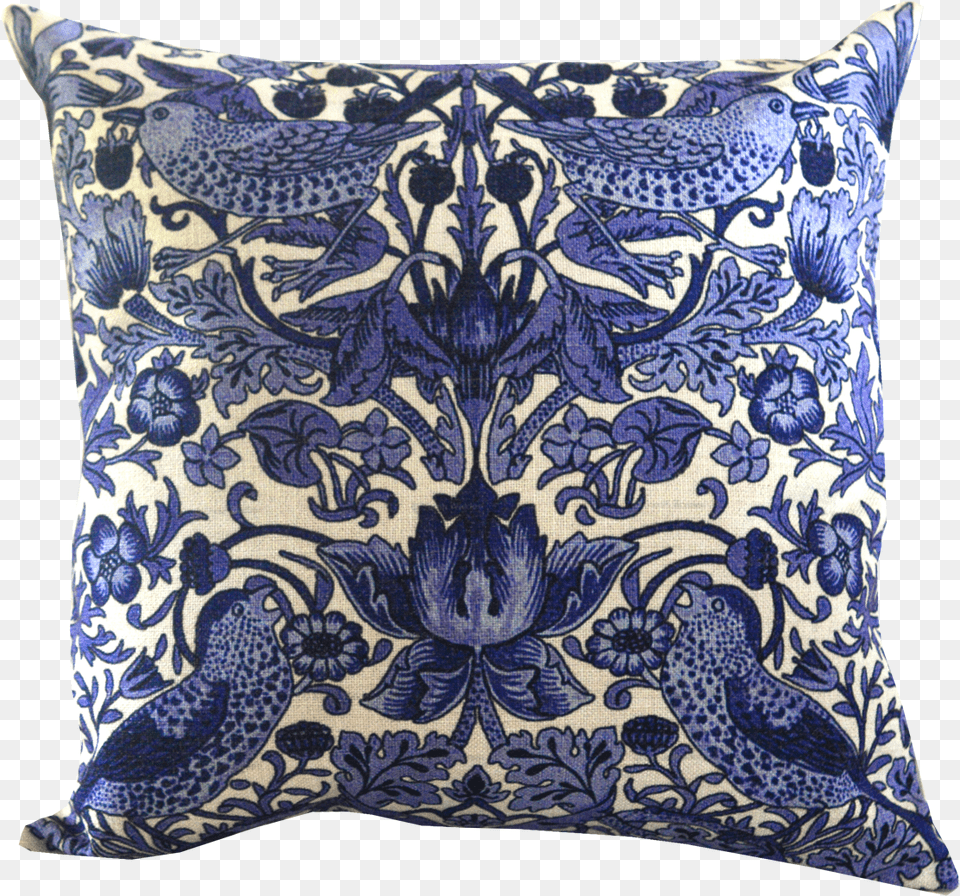 Blue And White Floral Pillow, Cushion, Home Decor, Animal, Bird Free Transparent Png