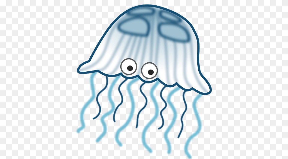 Blue And White Jellyfish With Eyes, Animal, Sea Life, Invertebrate Png