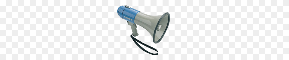 Blue And White Megaphone, Appliance, Blow Dryer, Device, Electrical Device Png