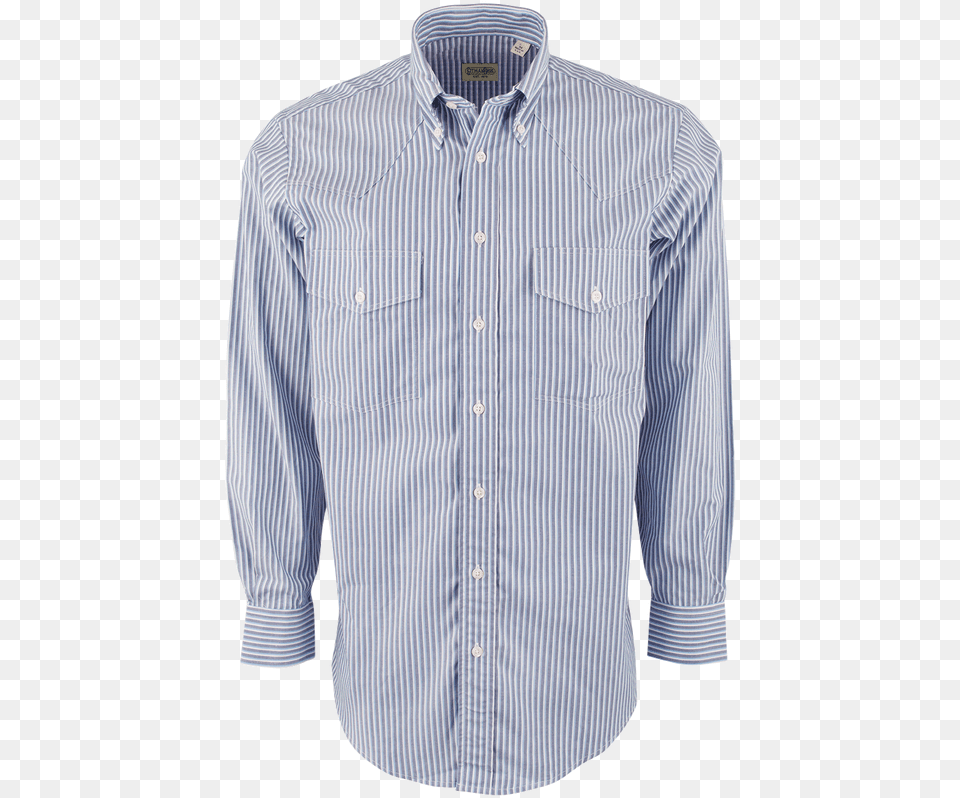 Blue And White Stripe Shirt Button, Clothing, Dress Shirt, Long Sleeve, Sleeve Free Png