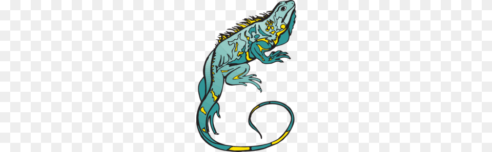 Blue And Yellow Chameleon Clip Art, Animal, Iguana, Lizard, Reptile Png Image