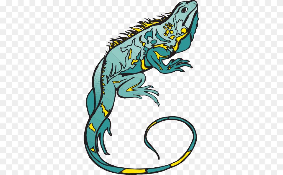 Blue And Yellow Chameleon Clip Art, Animal, Iguana, Lizard, Reptile Free Png Download