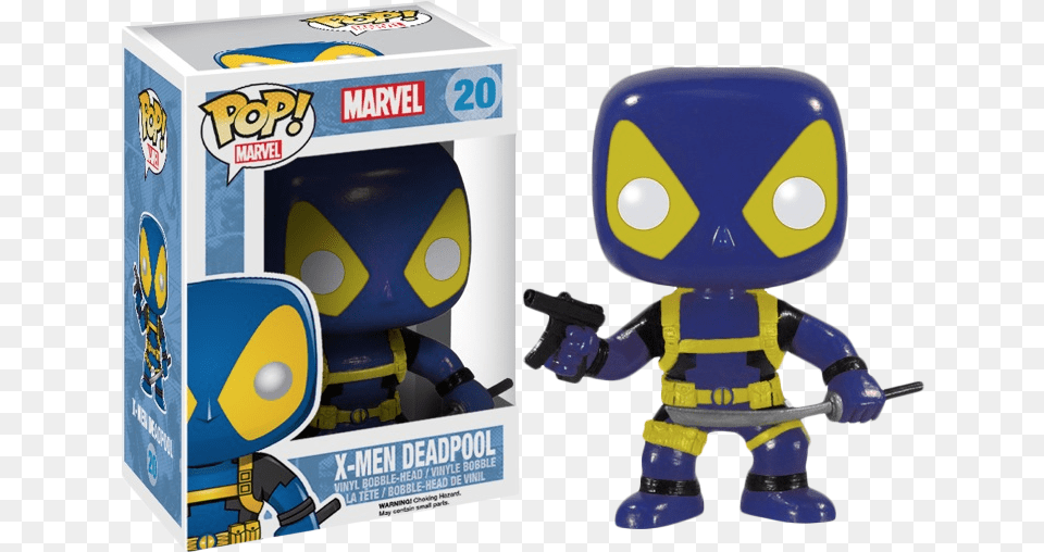 Blue And Yellow Deadpool Pop Funko Pop Deadpool Blue And Yellow, Robot, Toy, Gun, Weapon Free Png